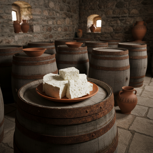 Barrel aging cellar for Feta Cheese