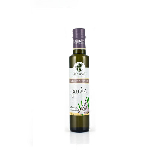 Garlic Infused Olive oil, imported by Alpha Omega Imports