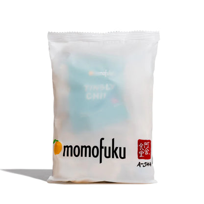 Momofuku Tingly Chili Noodles. Distributed by Alpha Omega Imports