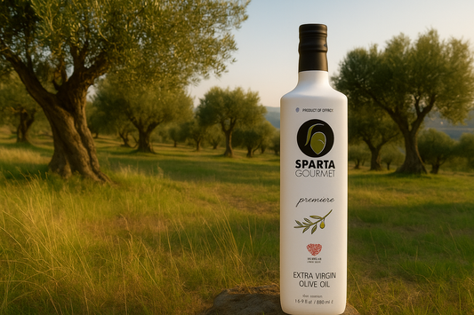 a bottle of Sparta Gourmet Premier EVOO | Alpha Omega Imports