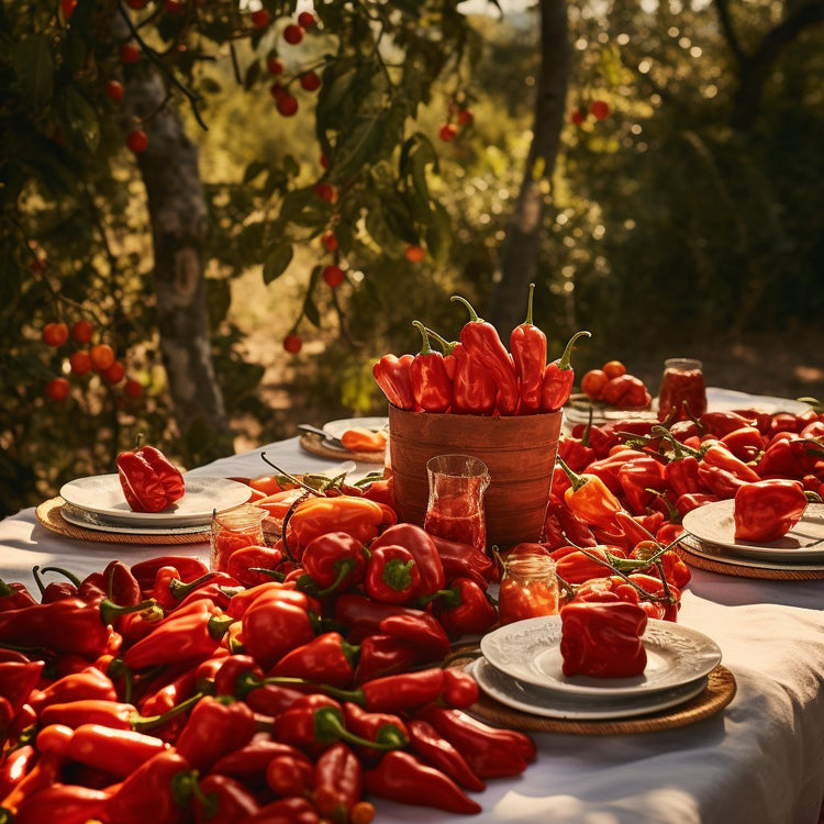 Organic roasted Red peppers. Imported and distributed by Alpha Omega Imports