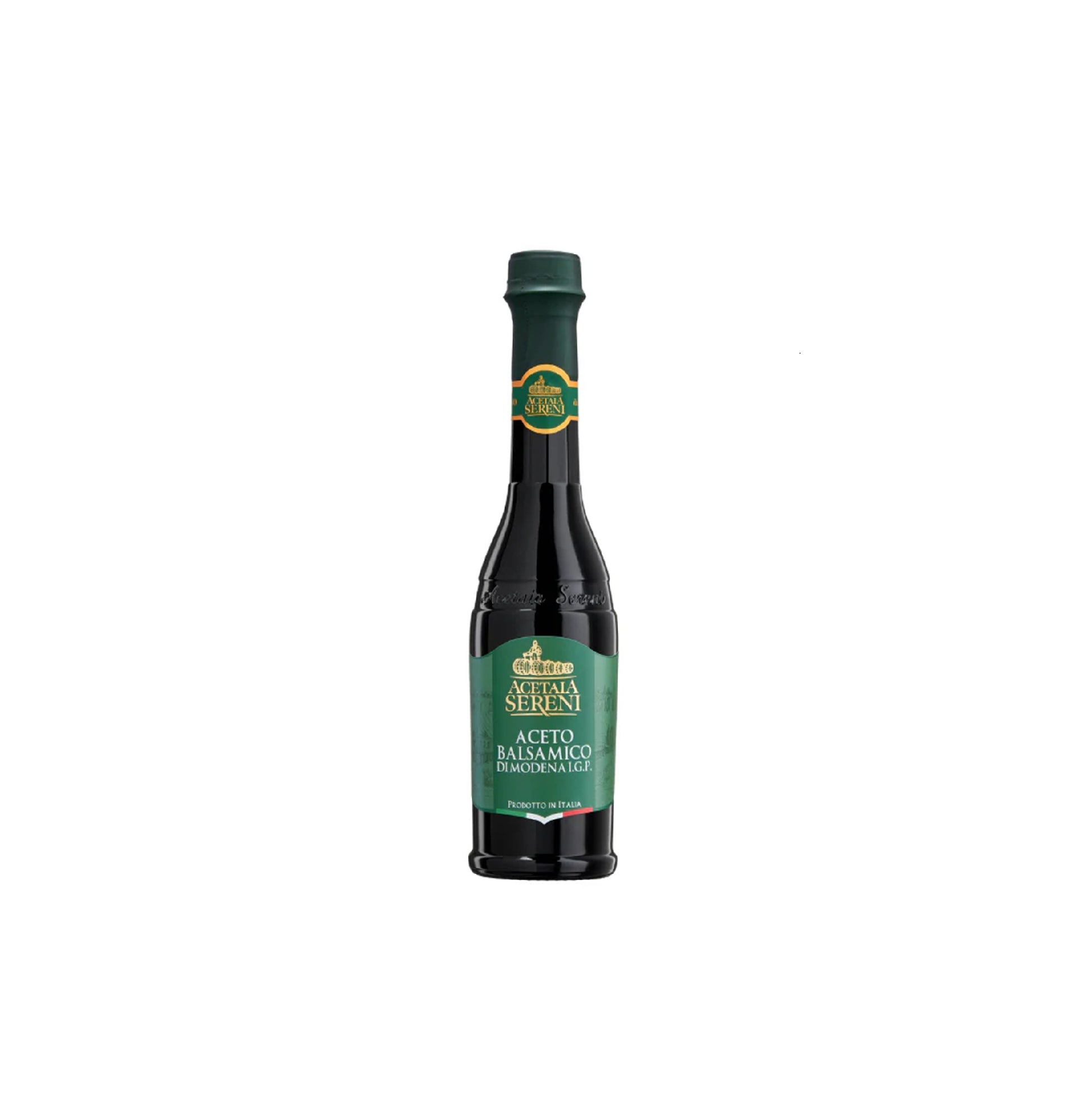 AcetoBalsamicodiModenaIGPGreen. Distributed by Alpha Omega Imports
