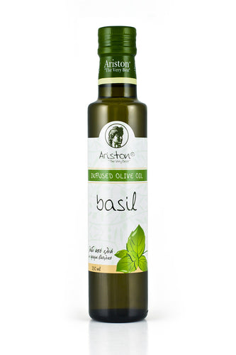 Basil Infused Olive Oil. Distributed by Alpha Omega Imports