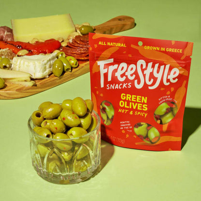 Green Olives Hot & Spicy - Pitted, Liquid-Free