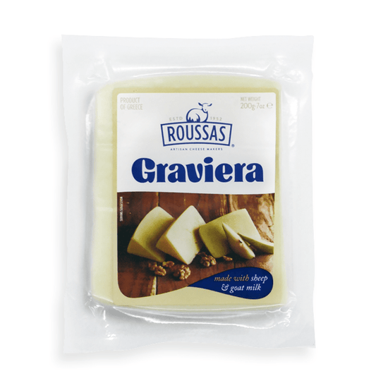 Roussas Graviera Cheese | Greece's Premier Hard Cheese | Sheep & Goat Milk