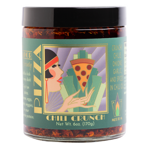 Pizza Chili Crunch. Distributed by Alpha Omega Imports