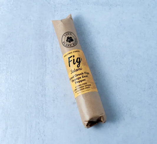 Hellenic Farms Vegan Fig Salami | Orange Zest | Raw Greek Figs & Citrus | Vegan Charcuterie