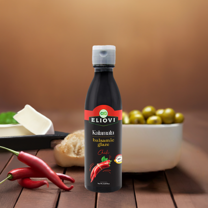 Eliovi Chili Balsamic Glaze – A Spicy, Bold Mediterranean Kick (8.45 fl. oz.)