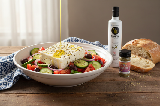 Greek Salad Kit Lifestyle with Products