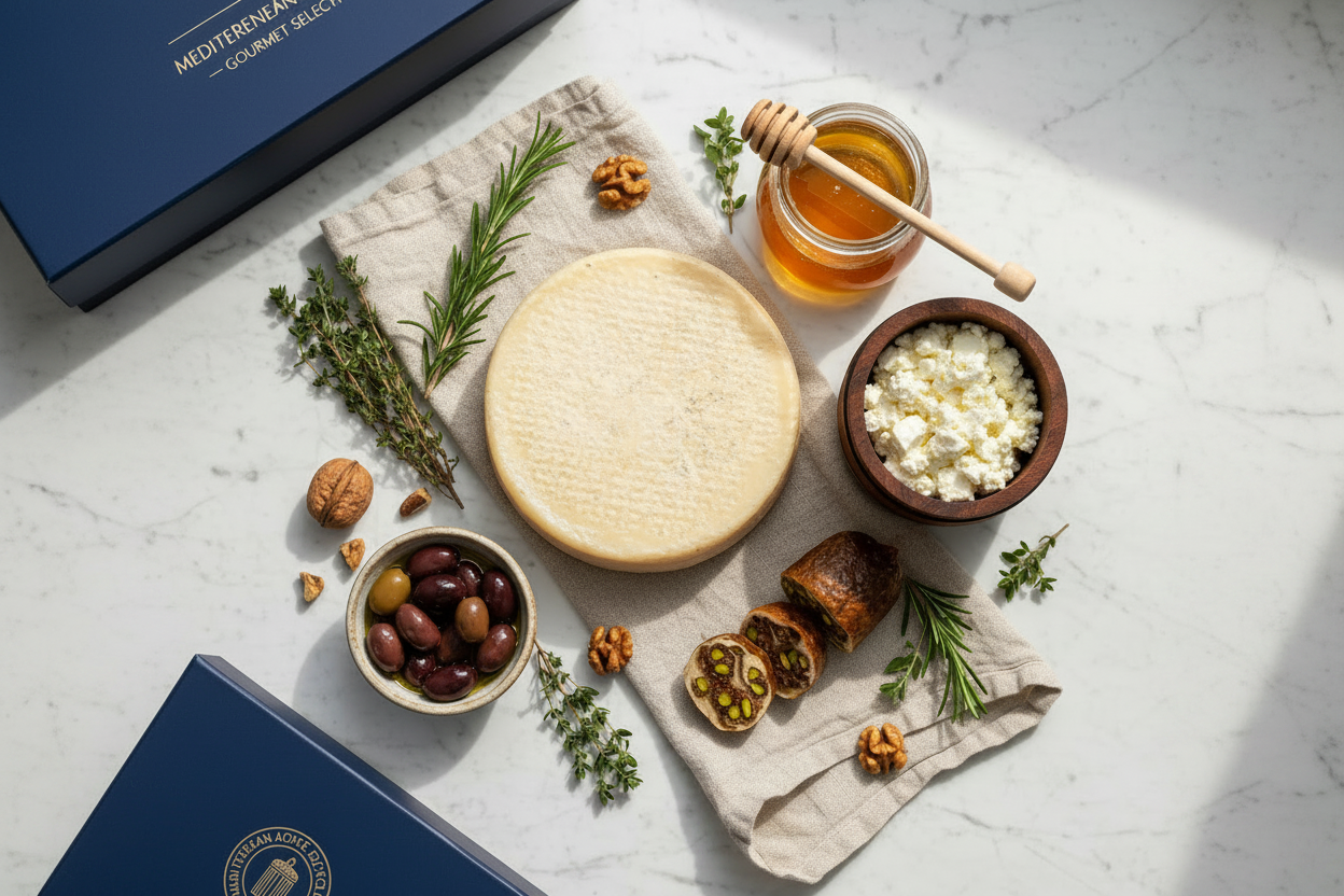 Greek Board Builder Gift Set | Graviera, Fig Salami & Olives | Premium Gift Box