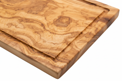 Olive Wood Cutting Board with Juice Groove — Smooth Finish, 40x15cm | Greek Olivewood