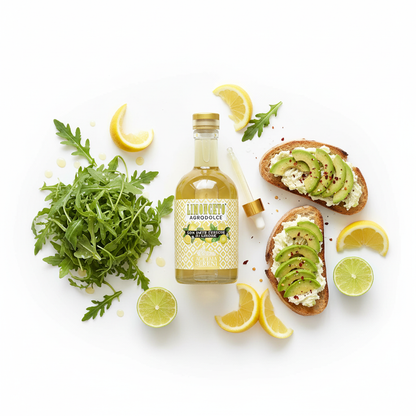 Limonceto White Balsamic vinegar with summer salad and avocado toast