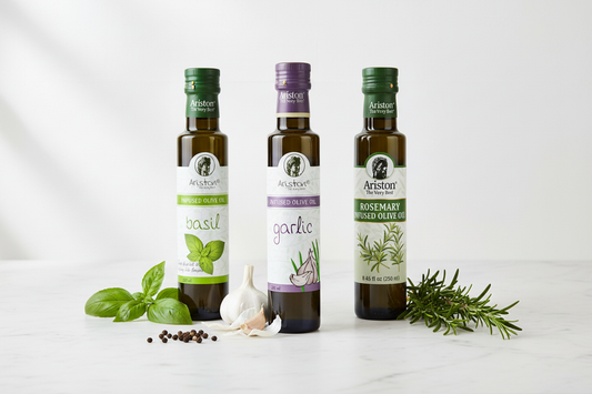 Gourmet Infused Olive Oil Trio – Basil, Garlic & Rosemary (250ml x 3)
