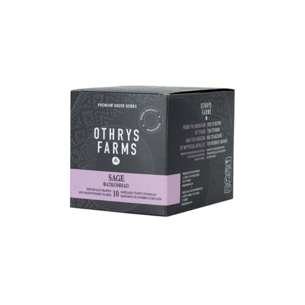 Othrys Farms Greek Sage Herbal Tea | Wild-Harvested | 10 Pyramid Bags x 1.5gr