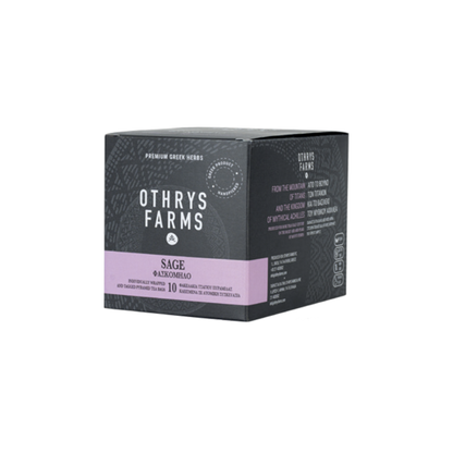 Othrys Farms Greek Sage Herbal Tea | Wild-Harvested | 10 Pyramid Bags x 1.5gr