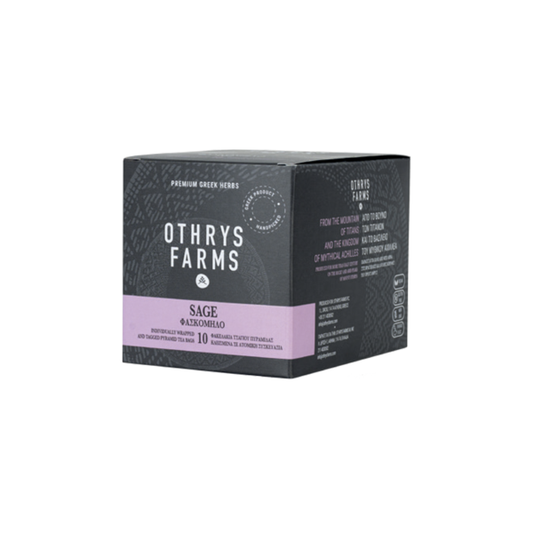 Othrys Farms Greek Sage Herbal Tea | Wild-Harvested | 10 Pyramid Bags x 1.5gr