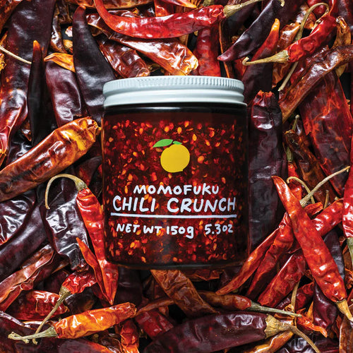 Momofuku Chili Crunch. Distributed by Alpha Omega Imports