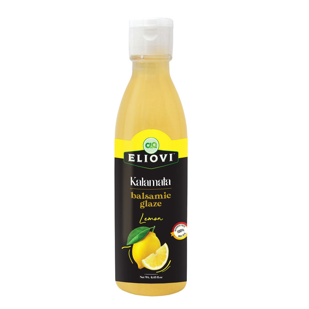 Eliovi Balsamic Glaze Lemon. Imported and Distributed by Alpha Omega Imports