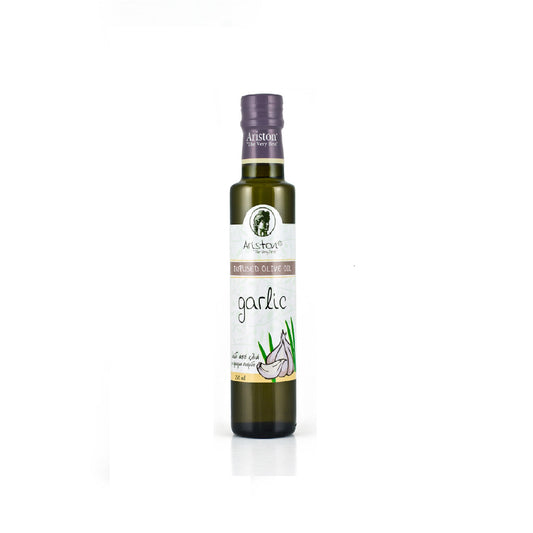 Garlic Infused Olive oil, distributed by Alpha Omega Imports