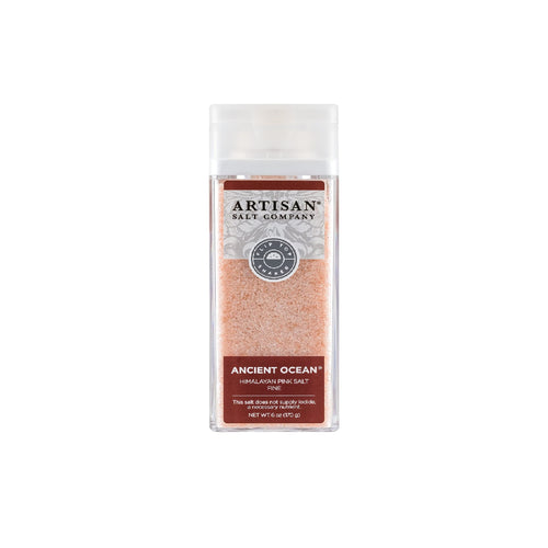 Ancient Himalayan Pink Mineral Salt, Fine Grain - Boutique Glass Jar (6.5 oz). Distributed by Alpha Omega Imports