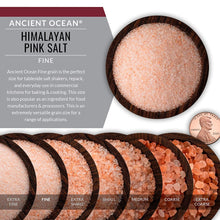 Load image into Gallery viewer, himalayan pink fine grain salt grain side, distributed by alpha omega imports
