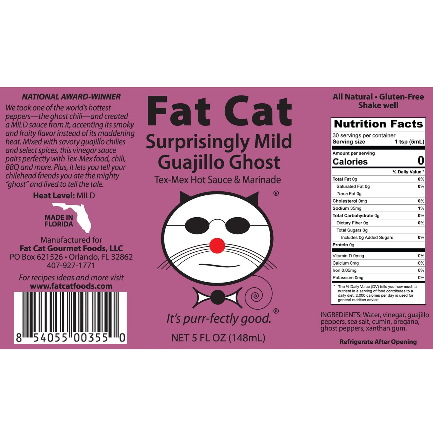 SurprisinglyMildGuajilloGhostTex-MexHotSauceMarinade. Distributed by Alpha Omega Imports