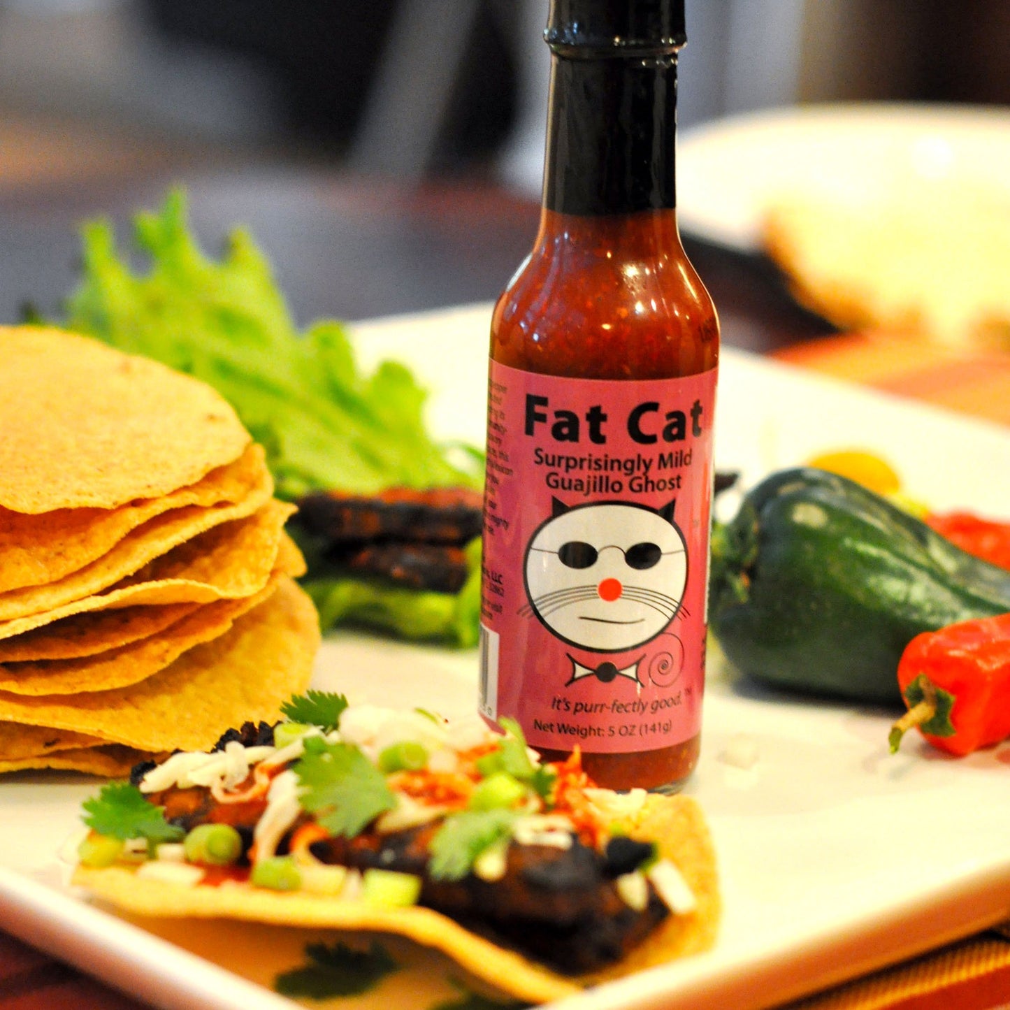 Fat Cat Surprisingly Mild Guajillo Ghost – Tex-Mex Hot Sauce (5 oz.)