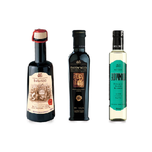 Botanico balsamic bundle of three. Distributed by www.alphaomegaimport.com