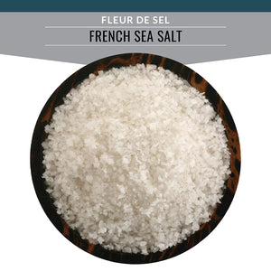 Fleur de Sel de Guérande Sea Salt (French Flower of Salt) - All Natural Product, Kosher Certified, Certified Authentic, Organic Compliant - Shaker Jar (5.5 oz). Distributed by Alpha Omega Imports