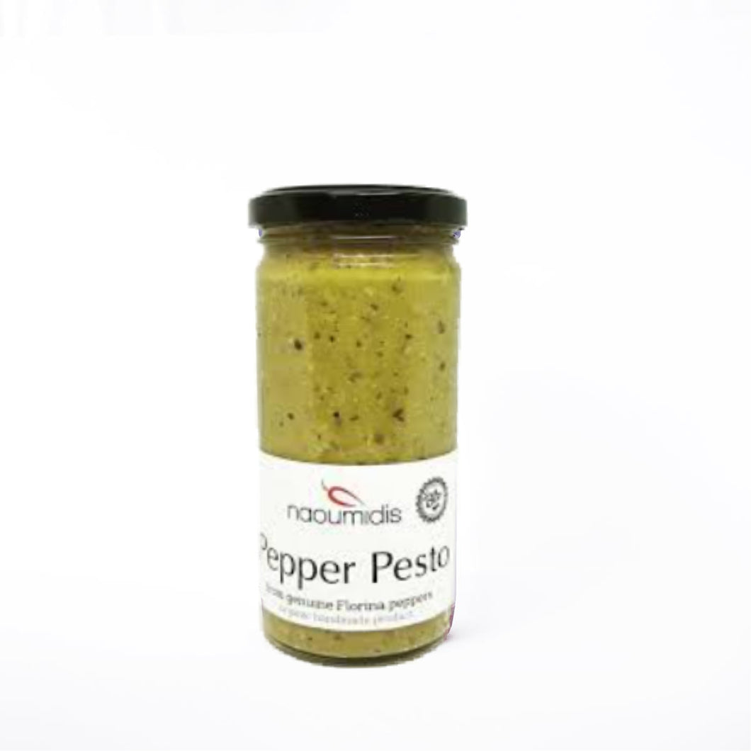 Organic Green Pepper Pesto. Hand peeled